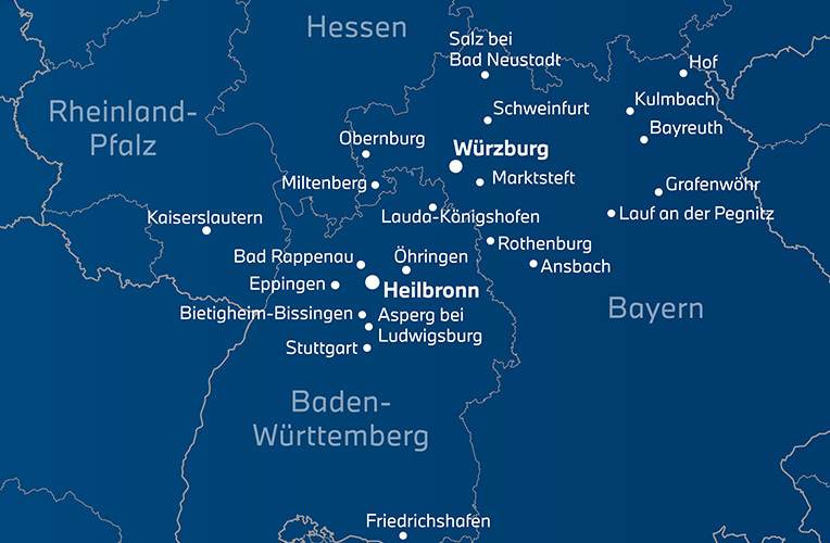 Standorte Rhein Gruppe 1000BMW Karte der BMW Rhein Standorte in Deutschland